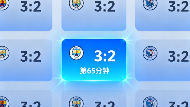 闪电比分实时更新界面，多场比赛比分卡片以网格排列，进球场次高亮闪烁，显示队徽和分钟数